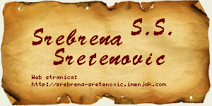 Srebrena Sretenović vizit kartica